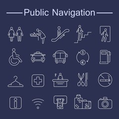 Public Navigation Signs Icons.