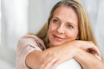 Mature woman thinking
