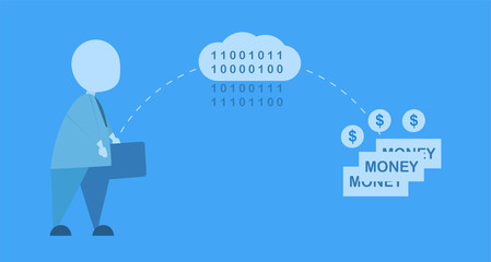 Vector illustration design in concept of cloud encoding services