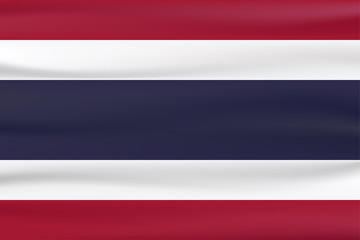 New type flag of Thailand country with red, blue and white color.