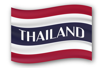 New type flag of Thailand country with red, blue and white color.