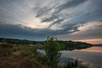 sunset on the river