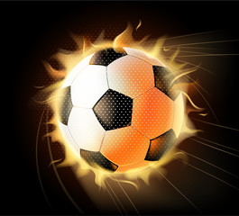 Fototapeta premium fire soccer ball sign