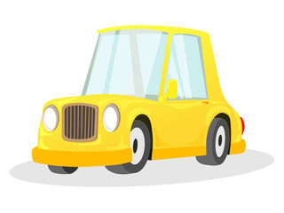 Cartoon yellow car vector illustration