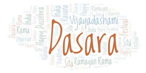 Fototapeta premium Dasara word cloud.