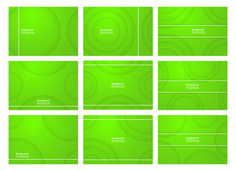 Naklejka premium Set of green abstract background with copy space for text. Modern template design for cover, web banner, screen and magazine. Vector illustration.