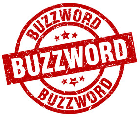 buzzword round red grunge stamp