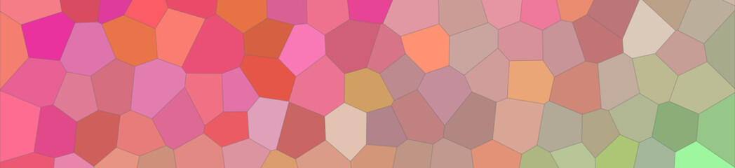 Red and aqua bright Middle size hexagon in banner shape background illustration.