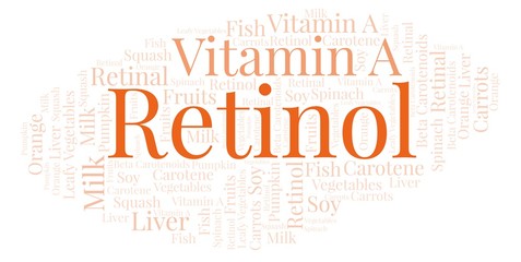Fototapeta premium Retinol word cloud.