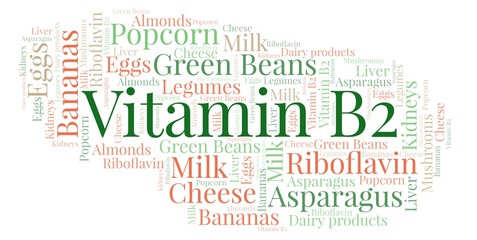 Fototapeta premium Vitamine B2 word cloud.