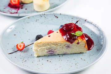 casserole with berries