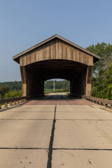 Covered Bridge On Rural Road