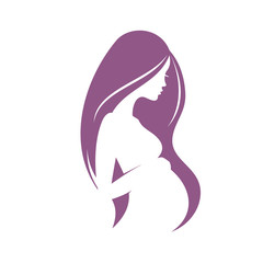 pregnant woman stylized vector silhouette