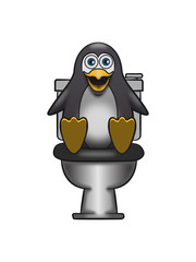 pinguin witzig clo wc