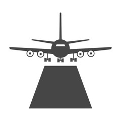 Airport icon, Airplane on the runway