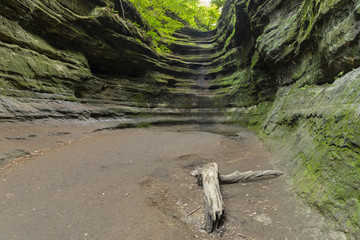Fototapeta premium Narrow Canyon with dried up waterfall.