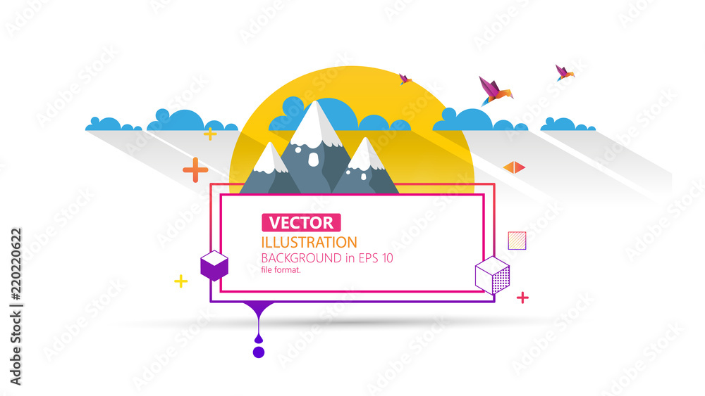 Aufkleber cool awsome colorful abstract frame for your text.