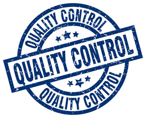 quality control blue round grunge stamp