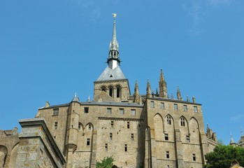 Obraz premium Panorama of Abbey Mont Saint Michel, Normandy, France