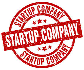 startup company round red grunge stamp