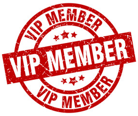 vip member round red grunge stamp