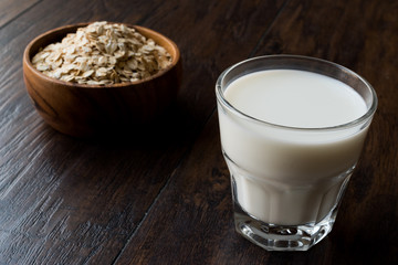 Organic White Oat Milk in a Glass