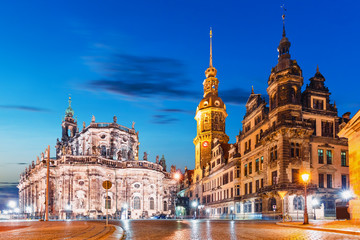 Fototapeta na wymiar Night view of the Old Town of Dresden, Germany