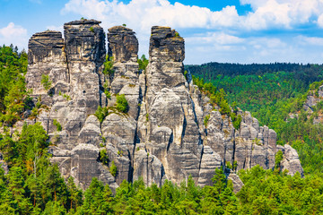 Fototapeta na wymiar Bastei rock formation, Saxony, Germany