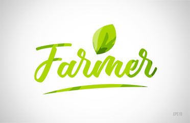 farmer green leaf word on white background