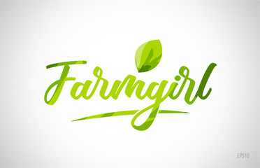 farmgirl green leaf word on white background