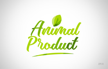 animal product green leaf word on white background