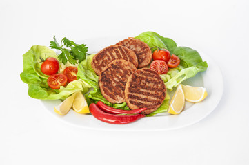 Chicken burger with salat 