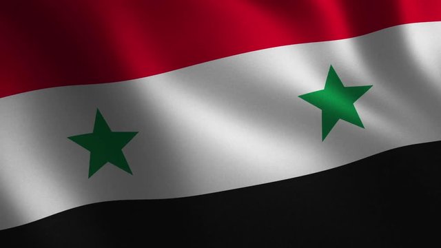 Syria flag waving 3d. Abstract background. Loop animation.