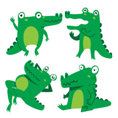 crocodile character vector design