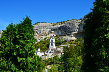 Fototapeta premium Crimea, Bakhchisaray, ancient cave monastery of the Holy assumption (Svyato-Uspensky monastery)(2017)