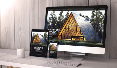 devices responsive on workspace architect website design