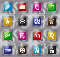 E-commerce interface glass icons set
