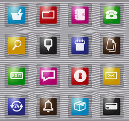 E-commerce interface glass icons set