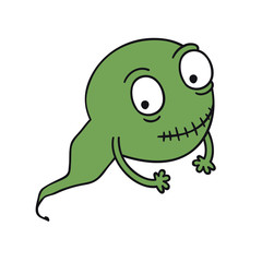 Ghost sign and symbol. Spooky. Handdrawn design element for Halloween. Doodle monster.