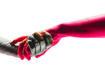 Help and support. Two hands helping another. People helping each other. Kind and tolerant behaviour to other human beings. Living in peace and love is new lifestyle. Giving a hand to others.