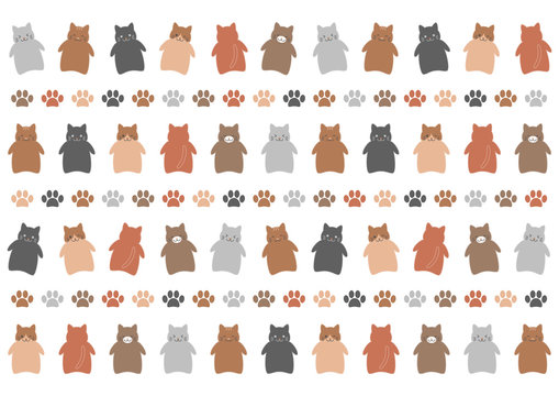 Cats 猫と肉球 背景イラスト Stock Vector Adobe Stock
