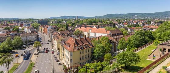 Panoramic view over the Weinberg park and Kassel, Germany - obrazy, fototapety, plakaty
