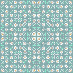 Seamless abstract cute cartoon flowers pattern