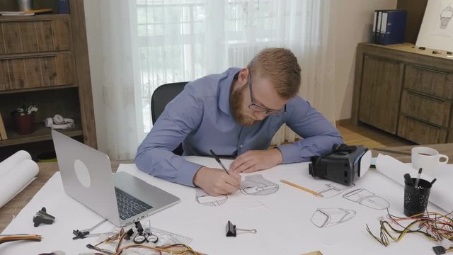 VR developer working on the new prototype