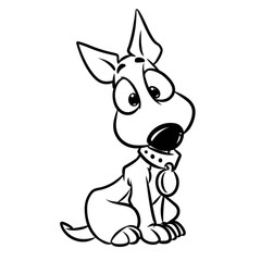 Cute puppy wonder cartoon illustration isolated image coloring page