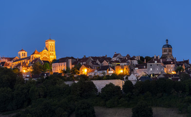 Village Vezelay Basilica at Night