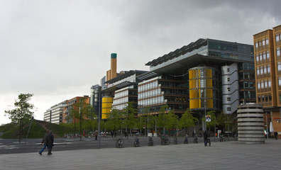 BERLIN, GERMANY - 04/17/2014: Exterior of beautiful building at the Potsdamer Platz, modern architecture