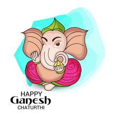 illustration of a Creative Card, Poster or Banner for Festival of Ganesh Chaturthi Celebration.