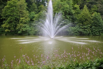 Fountain in Mestni Park, Maribor, Slovenia. South-east Europe.