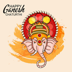 illustration of a Creative Card, Poster or Banner for Festival of Ganesh Chaturthi Celebration.